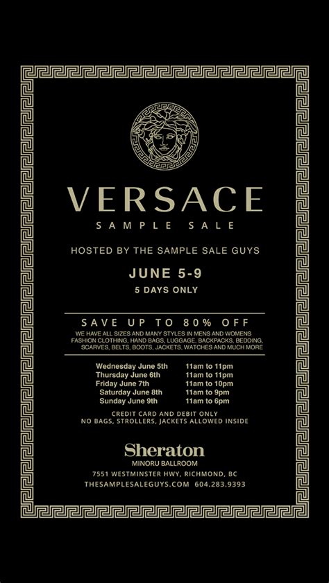 versace sample sale 2024 locations